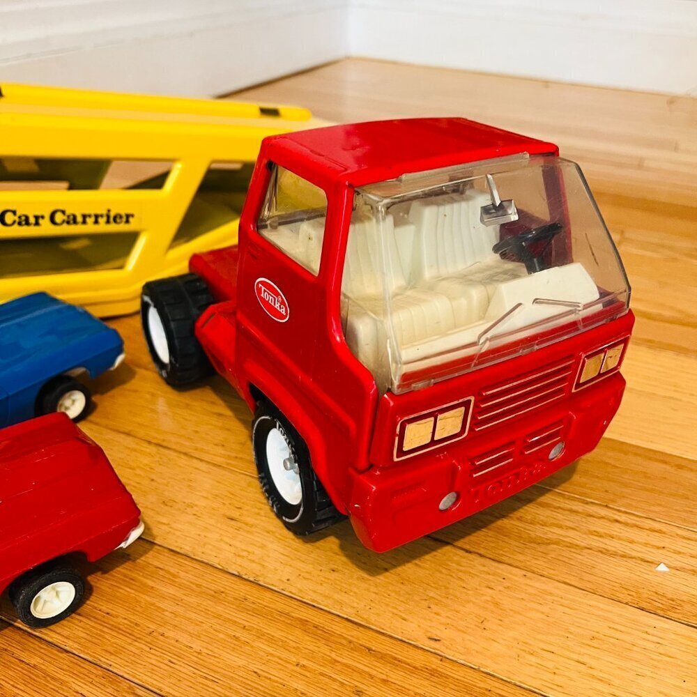 Vintage 1970's Mighty Tonka Pressed Steel 34" Car Carrier Transporter #3991 - Picture 4 of 16